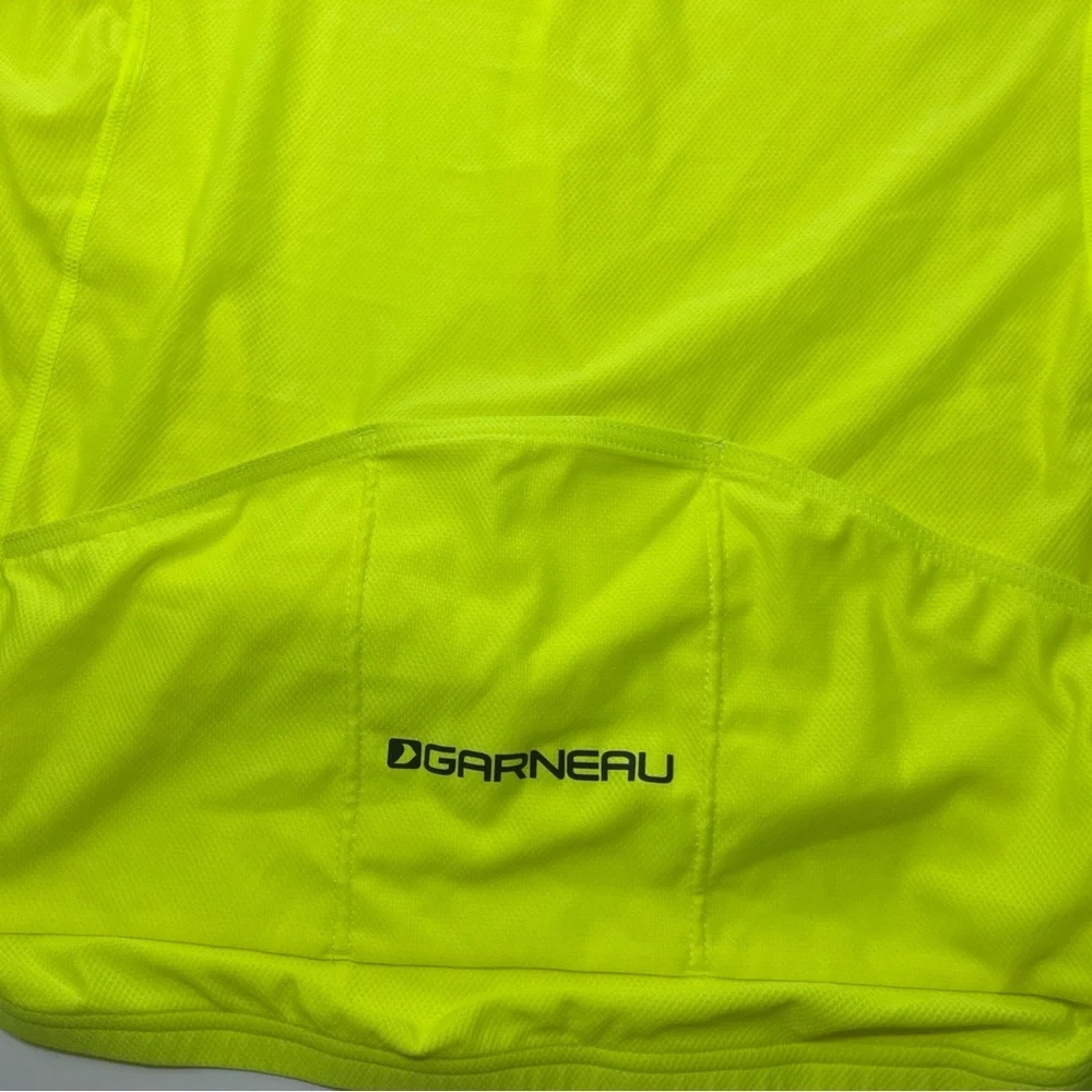 Louis Garneau Cycling Shirt Jersey XL Bike Full Zip Neon Green High Visibility - Picture 5 of 5